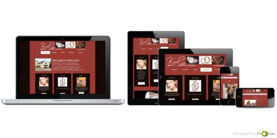 Webseite für Uhren und Schmuckfachgeschäft